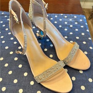 Betsey Johnson Nude Embellished Heels